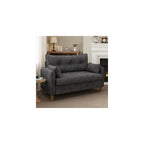 50" Mini Loveseat Couch for Small Space | Tufted Love Seat Couches for Bedroom and Apartment | Small Sofa Dark Grey