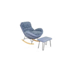 Rocker Glider Chair Rocking Chair with Ottoman Accent Upholstered Chair Modern Living Room Chair Balcony Leisure Chair Adult Sofa Chair with Thick Cushion (Color : Orange+Beige)