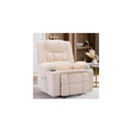 Rocker Recliner Chair with Massage and Heat, Nursery Rocking Chairs for Living Room, Ergonomic Comfy Relining Chair with Cup Holders, USB Charge Port, Side Pockets, Comfortable Arm, Single Sofa, Beige