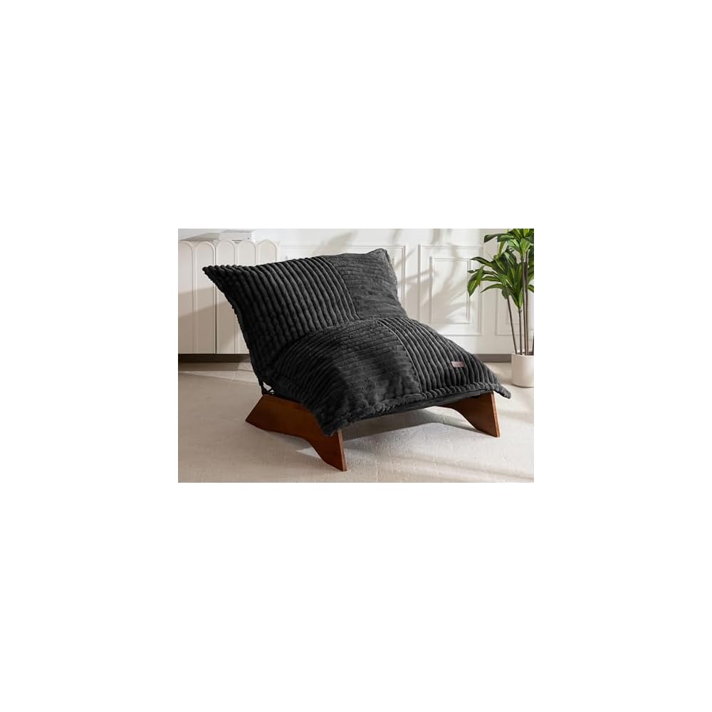 Adjustable Living Room Chair, 3-Position Bean Bag Chair with Frame