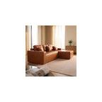 L Shaped Sectional Sofa, Faux Leather Chaise Couch for Living Room