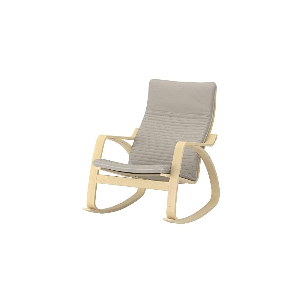 POÄNG Rocking-chair, birch veneer/Knisa light beige
