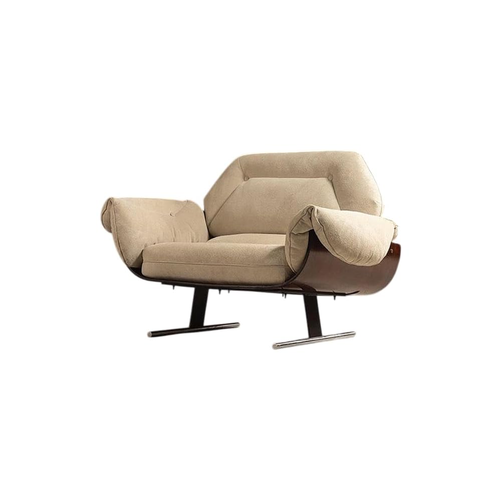 Modern Minimalist Upholstered Armchair, Wooden Frame Lounge Chair with Soft Cushion Seating for Living Room, Bedroom, Study (Dark Gray)