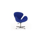 Raspberry Adjustable Swivel Accent Chair with 360° Turn, Polished Chrome Base, Modern Retro Design, Versatile Seat Ideal for Any Room, Set of 1, Blue
