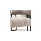 Accent Chair Grey Upholstered Teddy Velvet Single Sofa Modern Corner Round Padded Armrest Club Boucle Armchair for Living Room Bedroom Office Hotel Lounge Nursery Apartment Black Metal Stand