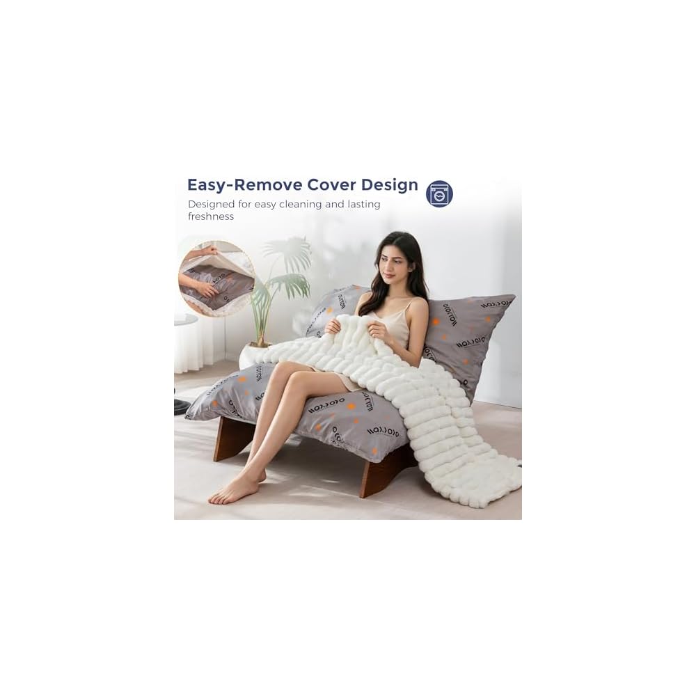 Adjustable Living Room Chair, 3-Position Bean Bag Chair with Frame