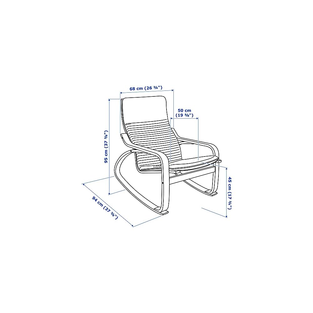 POÄNG Rocking-chair, birch veneer/Knisa light beige