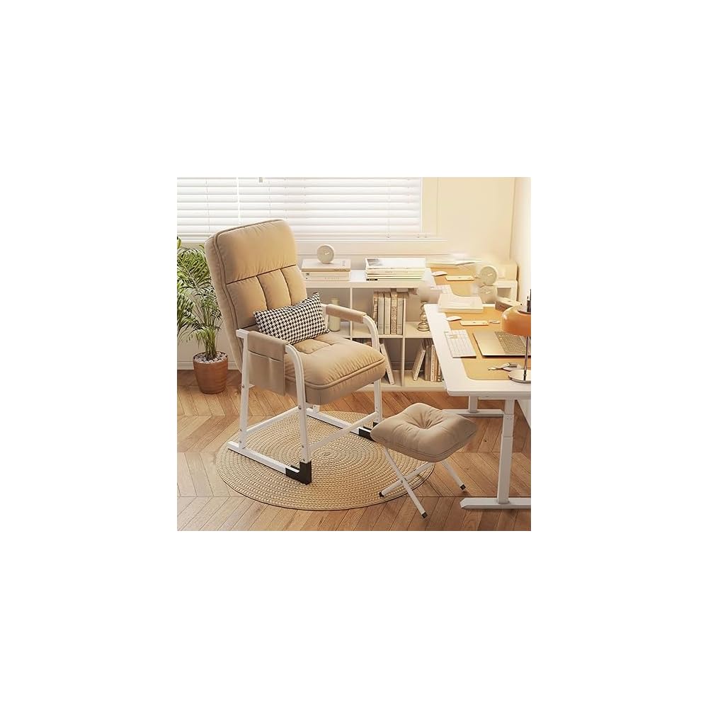 Modern Reclining Armchair with Footrest and Pouf Stylish Space Saving Chair for Bedroom Living Room Dorm Patio – Comfortable & Versatile Seating Solution