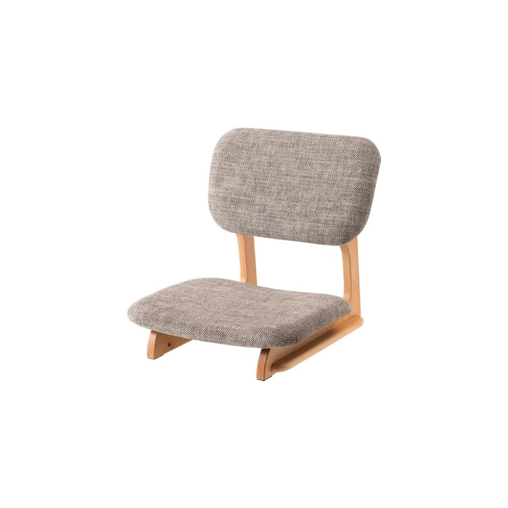 Zen Floor Chair, Beige, Beech Wood Frame, D:22.05" x W:19.69" x H:20.48" x SH:4.73" (56x50x52x12cm), NOC-51BE
