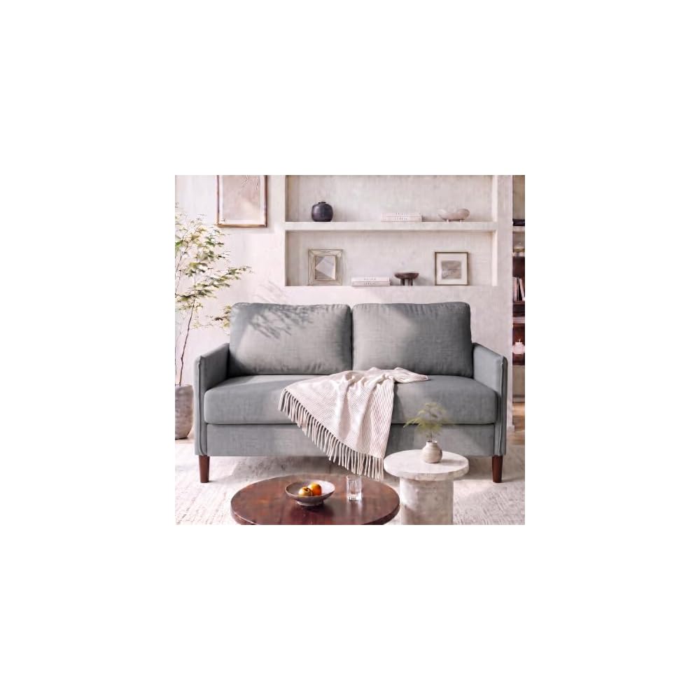 52 in Loveseat Sofa (2 Sets)- Small Couch, Light Grey