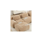 Modular Sectional Sofa Boneless Couch Corduroy Cloud Couch, Modern Deep Seat Sectional Couches for Living Room, 82" Loveseat Apartment Sofa Small Couches for Small Spaces, No Assembly(Camel)
