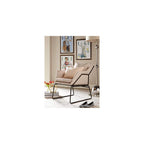 Odile Accent Chair, Plush Back Cushion, Black Metal Frame, Modern Living Room Upholstery Furniture