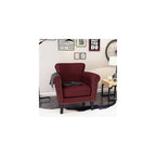 Brice Vintage Scroll Arm Studded Fabric Club Chair, Light Coffee / Dark Brown, 31D x 29.5W x 31.5H in