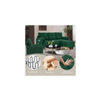 2 PCS Sectional Sofa Set, Convertible Sofa and Accent Chair, Small 3 Seat L Shaped Couch with Storage Ottoman and Side Pockets, Modern Couch for Living Room, Office, Apartment, Green