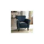 Brice Vintage Scroll Arm Studded Fabric Club Chair, Light Coffee / Dark Brown, 31D x 29.5W x 31.5H in