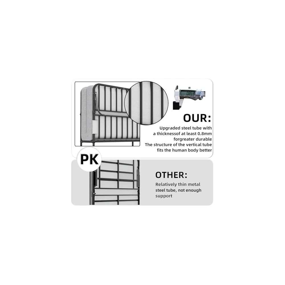 75''x46'' Folding Bed with Mattress for Adults, Large Size Rollaway Folded Bed for Hospital/School/Living Room, Sturdy Frame, Big Space, Comfortable Sleep