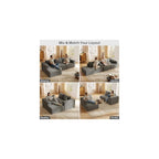 108.4" Sectional Couches for Living Room, Cloud Boneless Sofa with Oversized Chaise, Modular L-Shape Couch, Deep Seat Comfy Corduroy Fluffy Upholstered, No Assembly Required(Dark Grey)