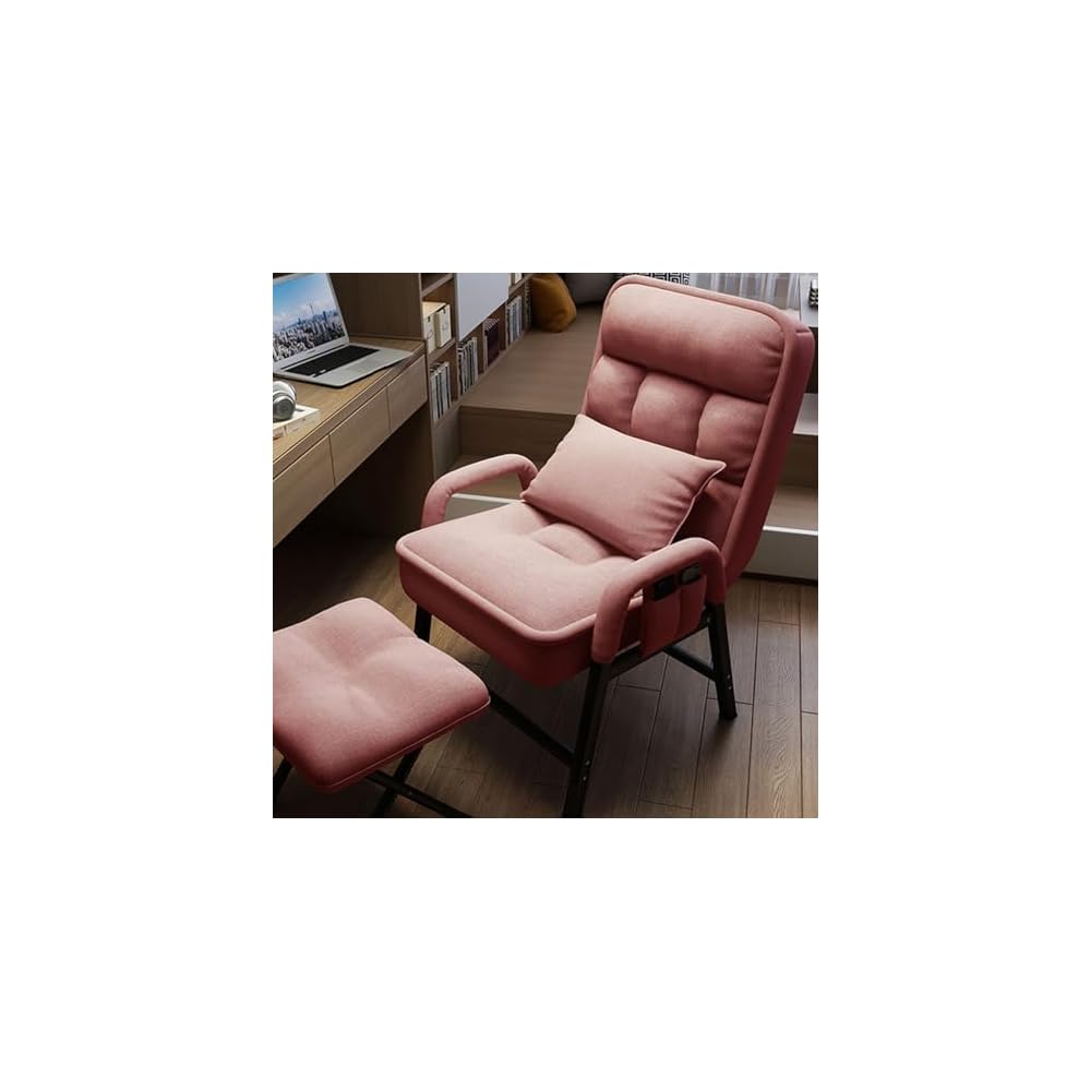 Modern Adjustable Backrest Loun Chair with Metal e – Comfortable Armchair with Footrest and Side kets for Living Room and Bedroom