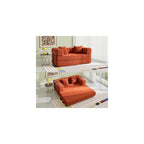Sofa Bed, 62'' Folding Floor Couch, Compressed Convertable Sleeper Sofa, Memory Foam Couch with Pillow Back Support Armrest, 4-in-1 Futon Sofa Bed for Living Room, Tangerine