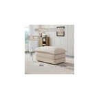 Soft Chenille Ottoman Footrest for Sectional Sofa - Comfortable Upholstered Seat Cushion, Light Coffee