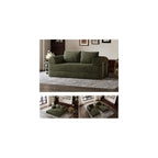 75" Convertible Futon Sofa Bed, Boneless Couch with Smarts Coil® Support & High-Density Foam, No Assembly Corduroy Folding Loveseat Floor Sleeper for Living Room, Apartment, Bedroom, Green