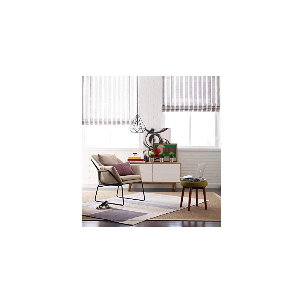 Odile Accent Chair, Plush Back Cushion, Black Metal Frame, Modern Living Room Upholstery Furniture