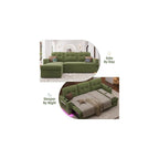 81" LED L-Shaped Sectional Couch, Sleeper Sofa Bed for Living Room, Green
