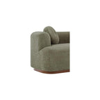 3 Seater Upholstered Sofa, Compression Couch with Solid Rubber Wood Base, Deep Seat Sofa with Accent Pillows, Modern Fabric Couch for Living Room or Apartment, Olive Green