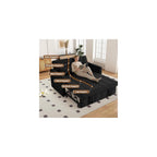 Sleeper Sofa Bed,3-in-1 Convertible Pull Out Couch with Adjustable Backrest for Living Room,Loveseat Sofa Bed with Side Pockets,Easy Assembly,Black,1 PCS