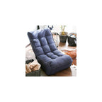 Single sofa reclining chair Japanese chair lazy sofa tatami balcony reclining chair leisure sofa adjustable Floor Couch Sofa 4-segment Adjustable Back for living room, bedroom, dormitory (Navy)