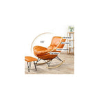 Technology Fabric Rocking Chair, Matching Footstool, Mid Century Armchair, Indoor Relax Rocking Chair, Single Home Recliner, Casual Living Room Small Balcony Rocker ( Color : Green , Size : 85*66*85cm