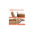 Recliner Chair, 360 Swivel Rocker Chair for Adults, Glider Rocker Recliners, Nursery Chairs for Living Room, High Back, Upholstered Deep Seat, Classical Brown