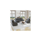 Couch And Loveseat Sets:3 Seater Couch,2 Seater Couch & Accent Chair,Modern Style 6 Seater Sectional Sofa.Adopts skin-friendly fabric for Living Room,Office,or Apartment.(Curved Handrail+Gray)