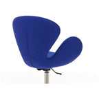 Raspberry Adjustable Swivel Accent Chair with 360° Turn, Polished Chrome Base, Modern Retro Design, Versatile Seat Ideal for Any Room, Set of 1, Blue