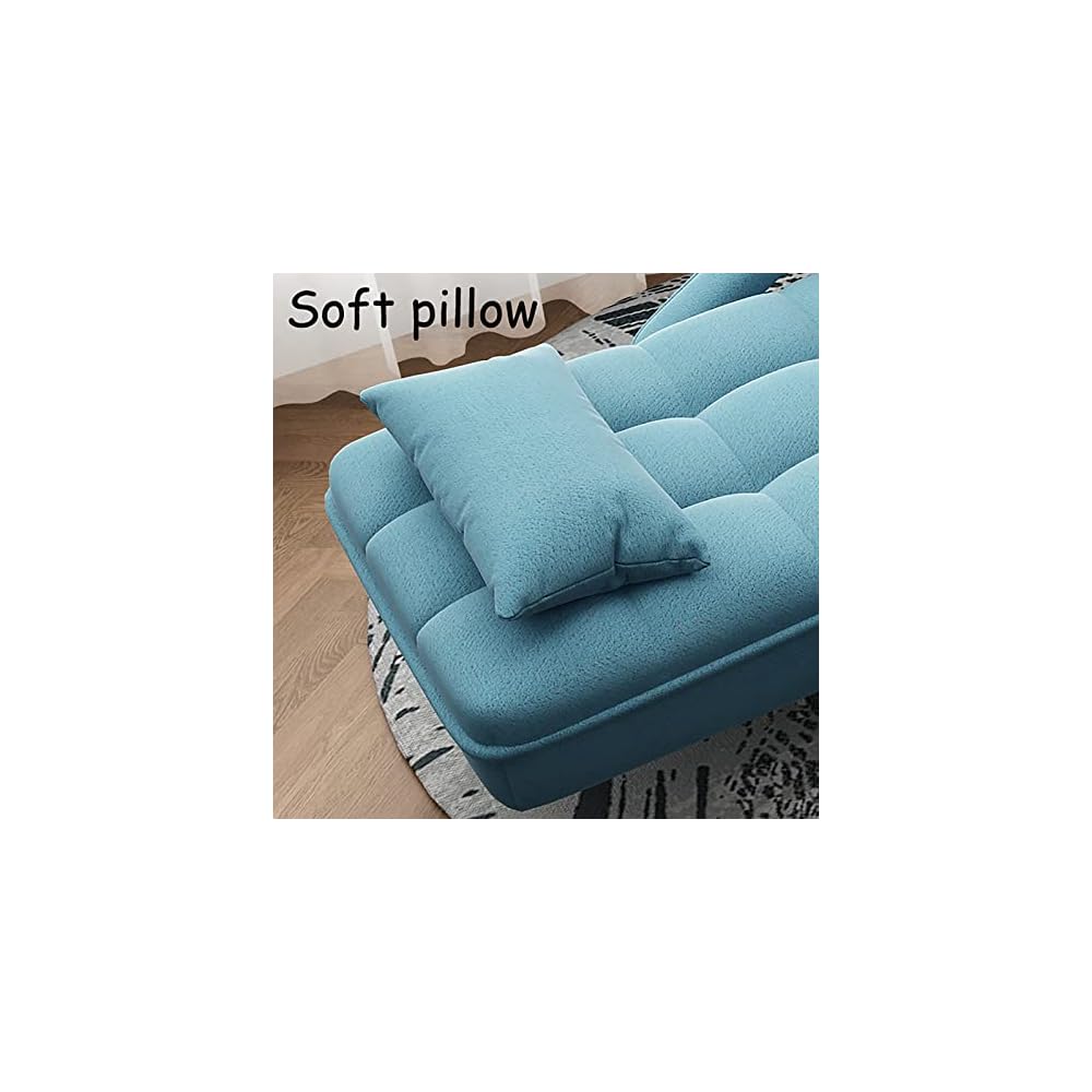 Accent Chair Living Room Chair Recliner Chair Contemporary Lounge Sofa Chair Lazy Chair Extra-Thick Upholstered Seat with Armrests Side Pocket PU Leather (Blue)