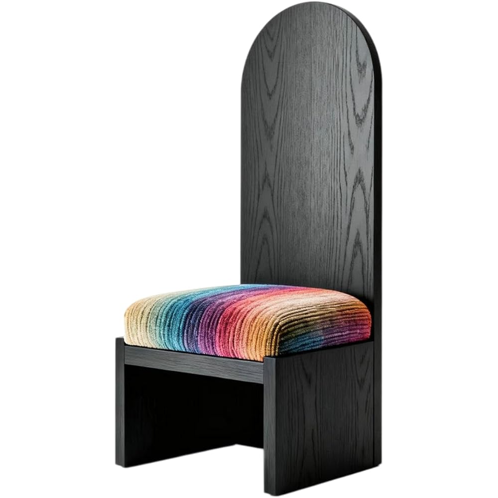 Modern Solid Wood Accent Chair with High Back, Upholstered Lounge Chair for Living Room, Bedroom, Balcony Minimalist Seating