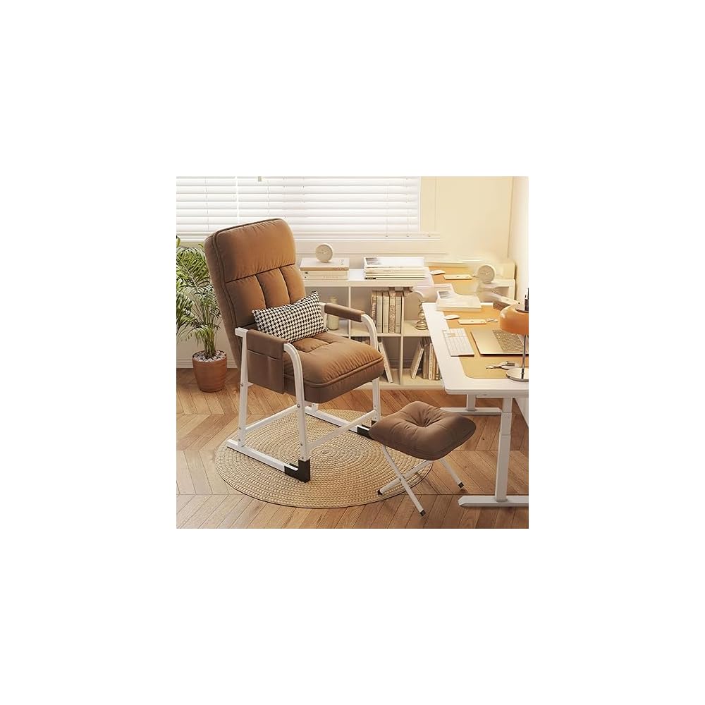 Modern Reclining Armchair with Footrest and Pouf Stylish Space Saving Chair for Bedroom Living Room Dorm Patio – Comfortable & Versatile Seating Solution