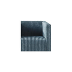Modern Velvet Armchair with Vertical Channel Back, Padded Arms and Metal Legs, Light Blue