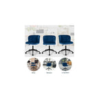 Velvet Home Office Leisure Vanity Chair Armless Adjustable Swivel