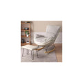 Rocker Glider Chair Rocking Chair with Ottoman Accent Upholstered Chair Modern Living Room Chair Balcony Leisure Chair Adult Sofa Chair with Thick Cushion (Color : Orange+Beige)