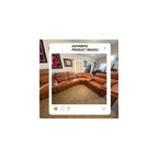 Breathing Leather Recliner Sectional Sofa, 5-Seat Power Reclining Sectional Couch with Adjustable Headrest&Storage Console, L Shaped Leather Couch for Living Room (Light Brown)