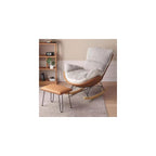 Rocker Glider Chair Rocking Chair with Ottoman Accent Upholstered Chair Modern Living Room Chair Balcony Leisure Chair Adult Sofa Chair with Thick Cushion (Color : Orange+Beige)