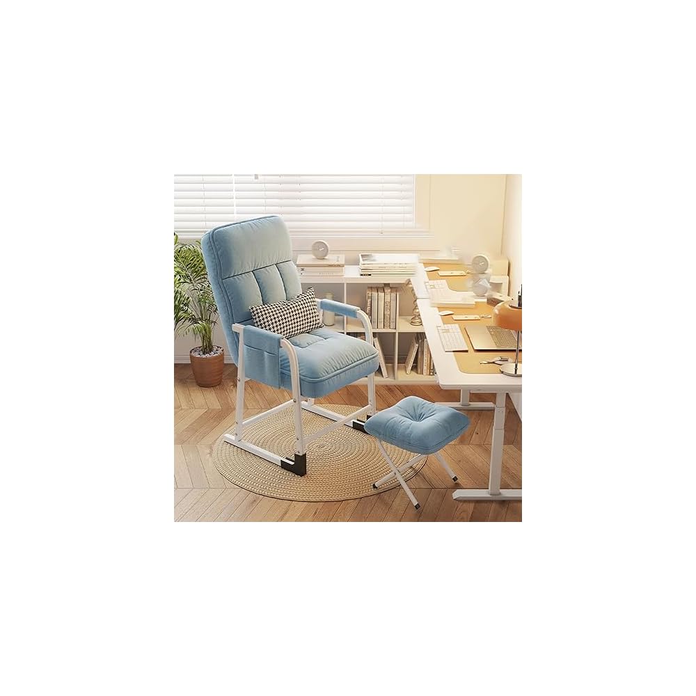 Modern Reclining Armchair with Footrest and Pouf Stylish Space Saving Chair for Bedroom Living Room Dorm Patio – Comfortable & Versatile Seating Solution