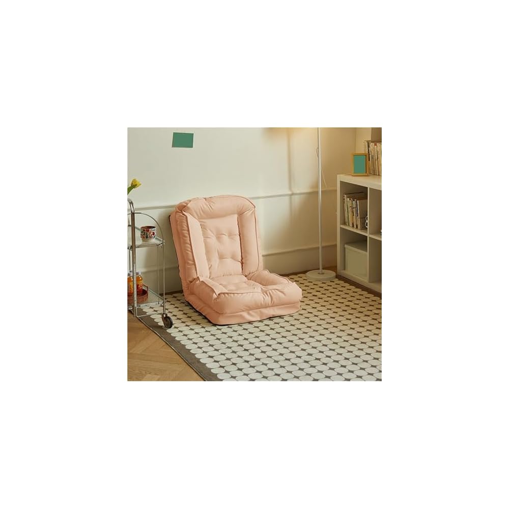 Folding Sofa Bed, Simple Lazy Chair with Multifunctional Cushion, Perfect for Bedroom, Balcony, Living Room, Leisure Room (Pink,23.6in)