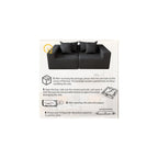Oversized Cloud Couch Ottoman, Frameless Wide-Wale Corduroy Footrest for Living Room, High-Density All-Foam Large Rectangle Boneless Ottoman Coffee Table for Sectional Sofa (Charcoal, Ottoman)