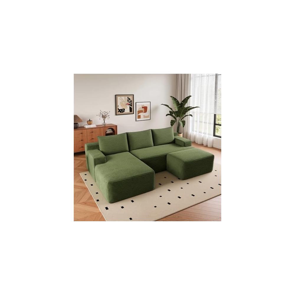 Boneless Couch Comfy Sectional Couches for Living Room,U Shaped Modular Cloud Couch Sofa, Minimalist Modular Sectional Sofa with Deep Seat