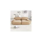 Modular Sectional Sofa Boneless Couch Corduroy Cloud Couch, Modern Deep Seat Sectional Couches for Living Room, 82" Loveseat Apartment Sofa Small Couches for Small Spaces, No Assembly(Camel)