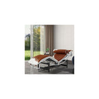Le Corbusier Style LC4 Chaise Lounge Chair Reproduction - Brown & White Pony Leather