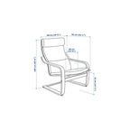 POÄNG Armchair and footstool, birch veneer/Hillared dark blue