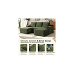 Boneless Couch Comfy Sectional Couches for Living Room,U Shaped Modular Cloud Couch Sofa, Minimalist Modular Sectional Sofa with Deep Seat